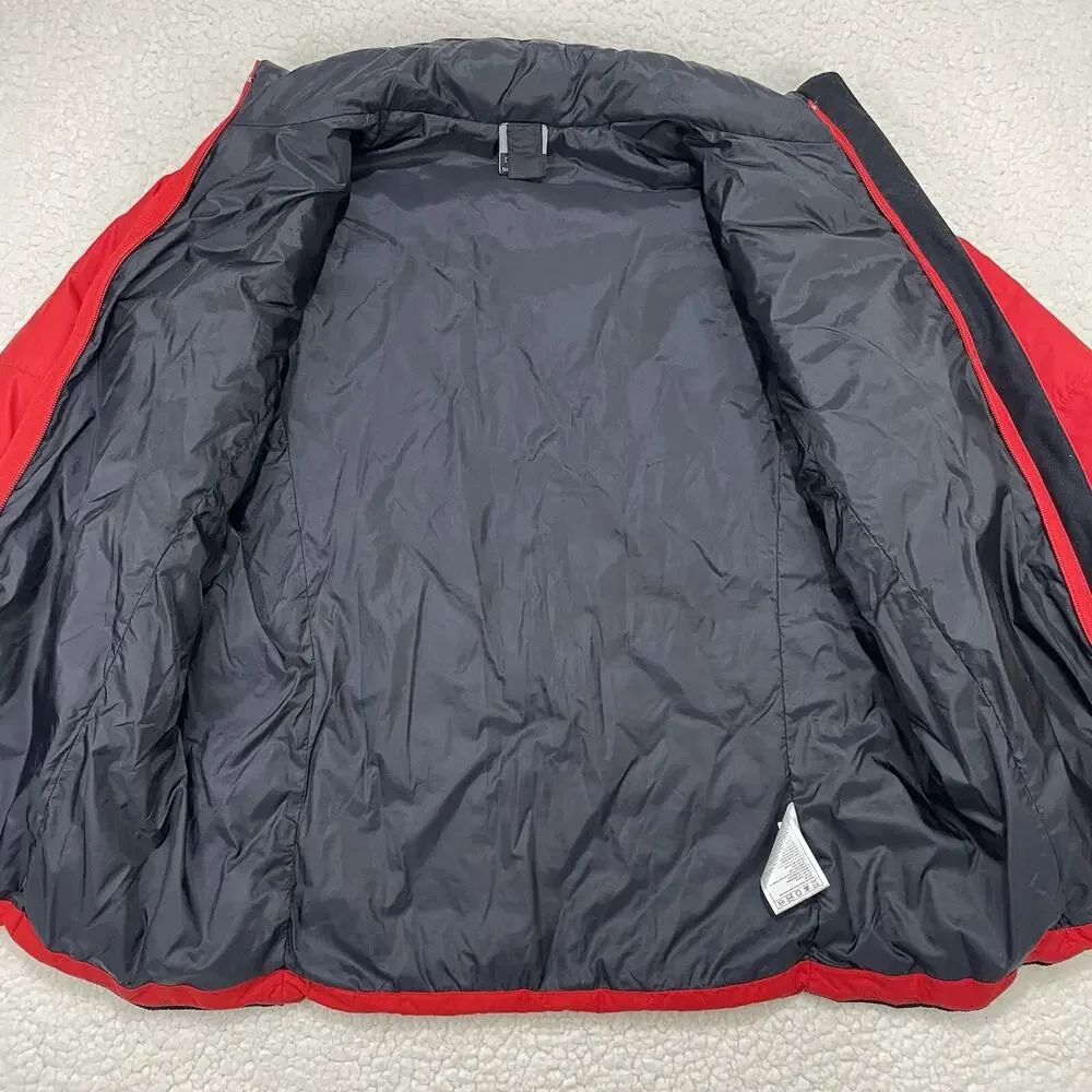 Vintage Nike Jacket & Vest 2-Pc Set Women Size M Red‎ Black Coat Puffer Silver